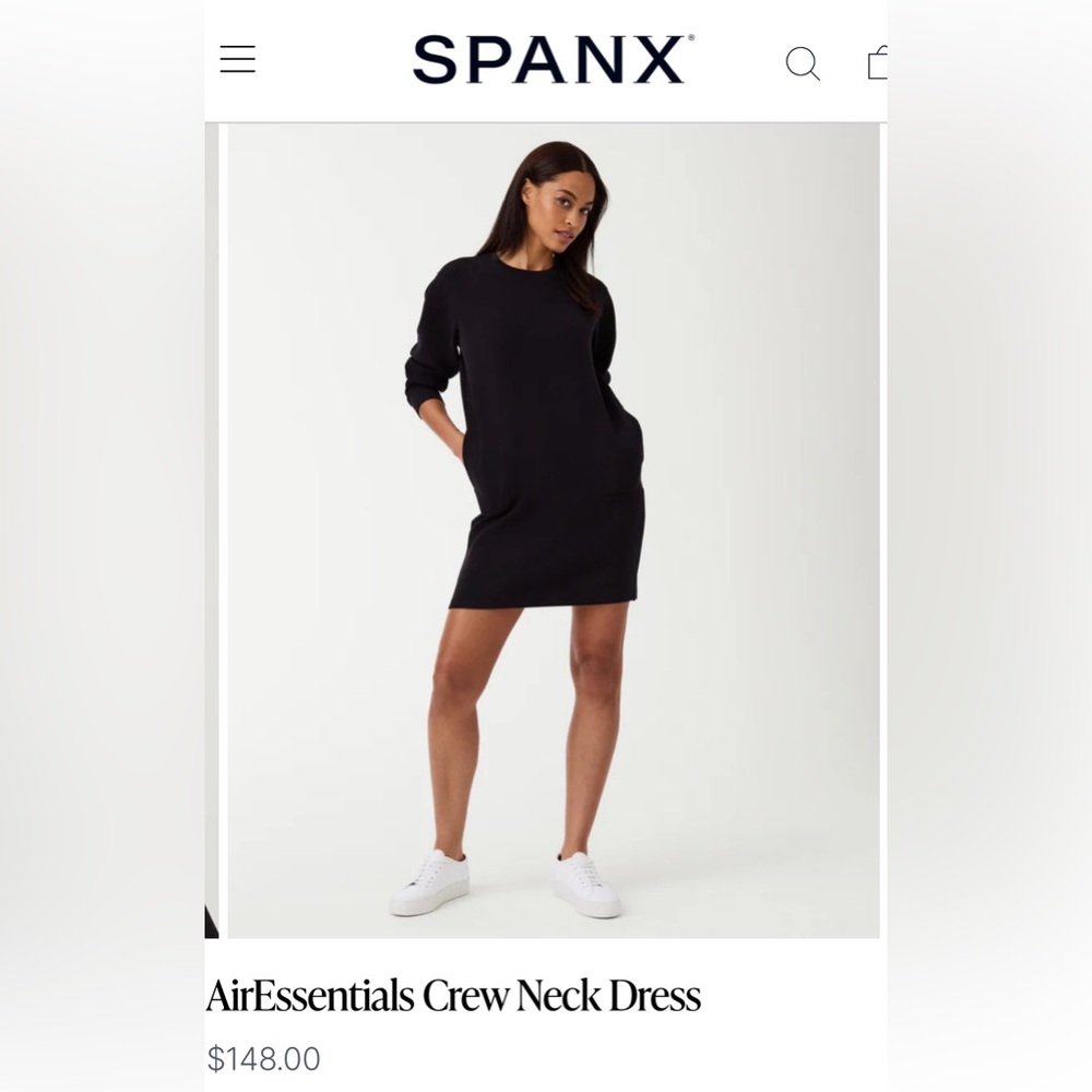 AirEssential SPANX Long sleeve Dress with pockets in Black
